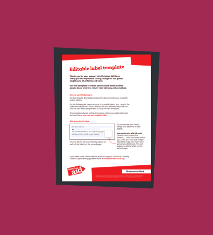 CAW 25 UK: Editable label template  (16 sheet) thumbnail