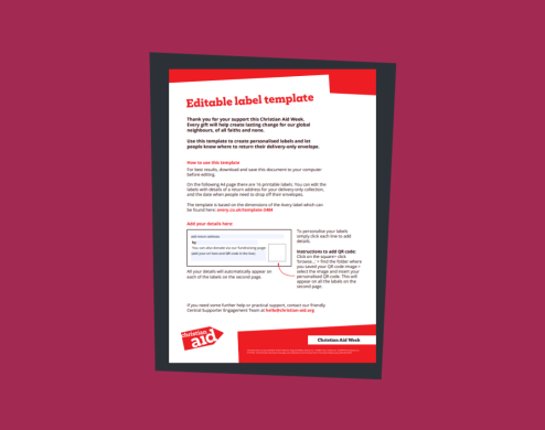 CAW 25 UK: Editable label template  (16 sheet) thumbnail