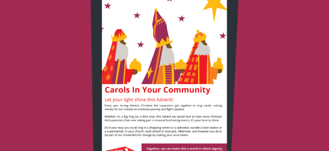 Permissions document for carol singing events