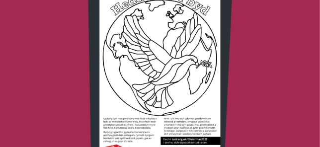Christmas 25 UK: Dove of Peace - Colouring in sheet (Welsh)